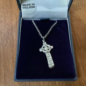 Silver Spirit Celtic High Crosses Necklace New In Box Made in Ireland